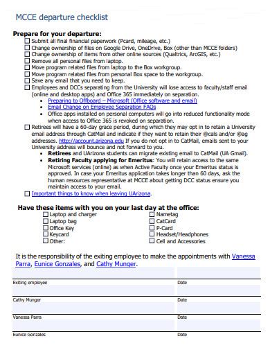 FREE 33+ Departure Checklist Samples in PDF | MS Word