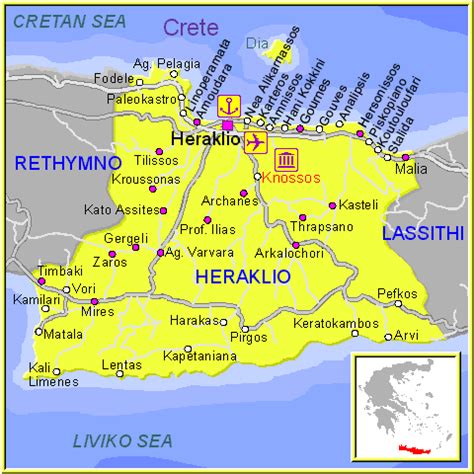 Heraklion map GREECE – Detailed map of Heraklion Crete