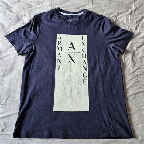 Armani Exchange AX Navy T-shirt, Men's Fashion, Tops & Sets, Tshirts ...