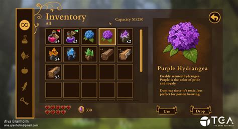 Alva Granholm Adventure Game Inventory Ui