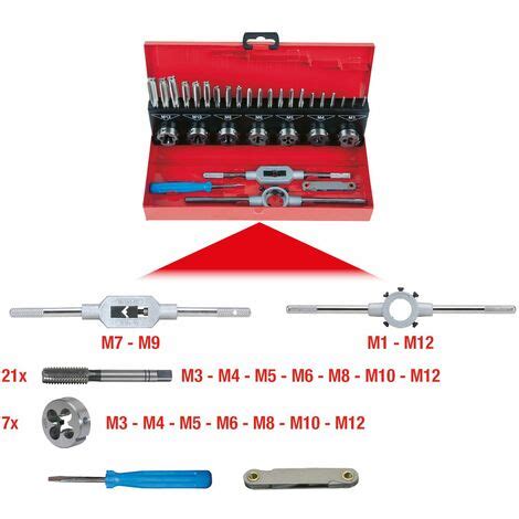 KS TOOLS Coffret de tarauds et filières HSS 32pcs 331 0632