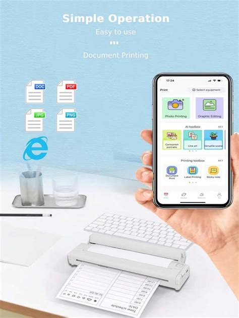 Stampante Termica Portatile A Senza Fili Connessione Con Smartphone