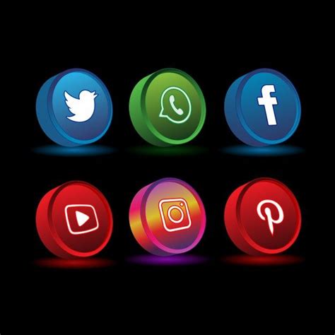 Premium Vector Social Media D Color