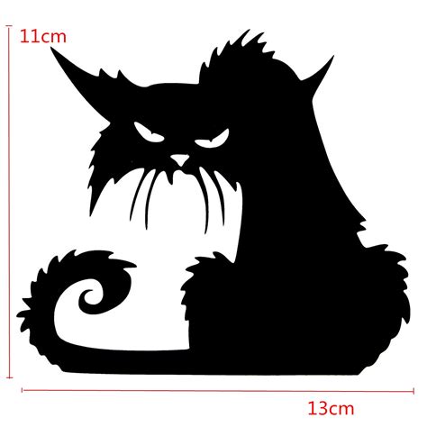 Halloween Scary Black Cat Glass Sticker Halloween Decor Alexnld