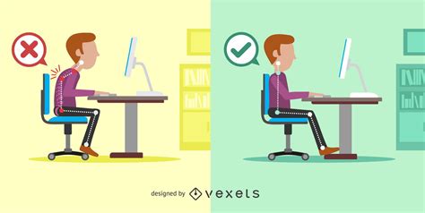 Right Sitting Postures Illustration Vector Download