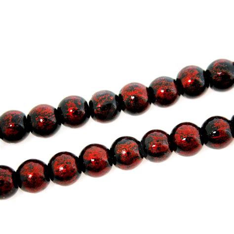 Glass Round Beads Mm Brushed Shimmer Garnet Craft Hobby