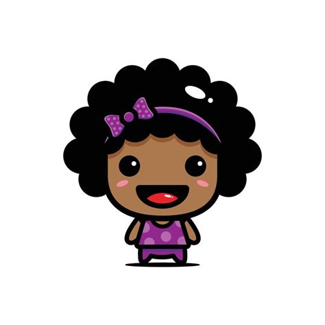 Cute Black Girl Vector Character Design 3809208 Vector Art At Vecteezy