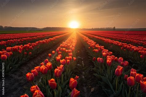 Dutch Holland Tulip Flower Field Festival in the Netherlands, Stunning ...