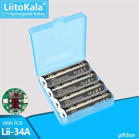 Pcs Liitokala Lii A With Pcb V Mah Lithium