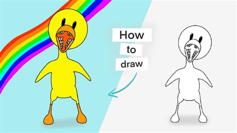 Rainbow Friends 🌈 How To Draw Yellow Как нарисовать Желтого Youtube