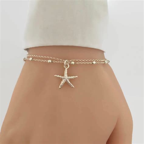 Sterling Silver Starfish Bracelet Beach Jewellery Bridesmaid Gift