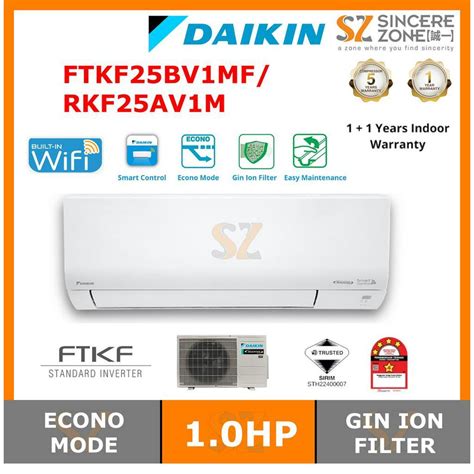 Daikin Ftkf25c Rkf25c 1 0hp R32 Gin Ion Filter Wifi Standard Inverter