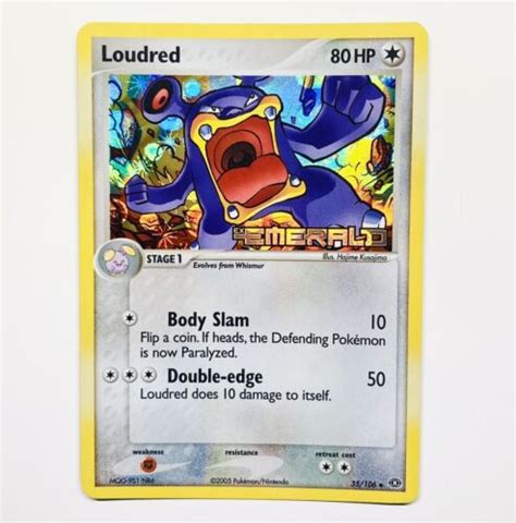 Loudred Uncommon Reverse Holo Pokemon Emerald Mint Ebay