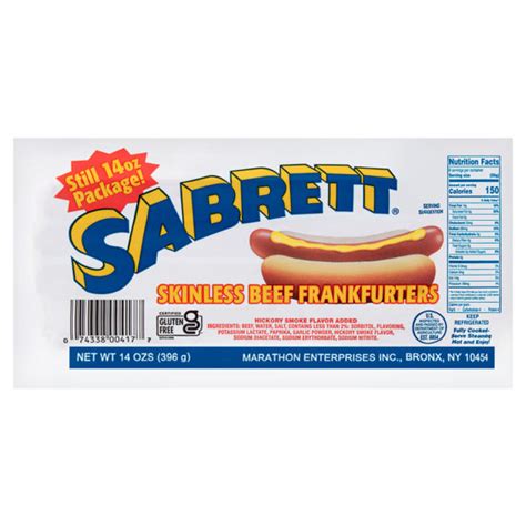 Nutrition Sabrett Hot Dogs