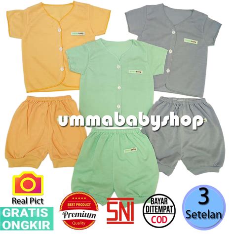 Jual Pcs Set Setelan Baju Bayi Baru Lahir Lengan Pendek Katun