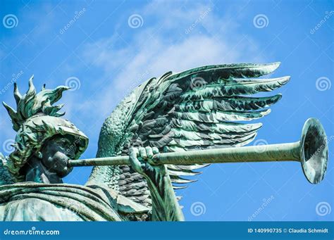 Angel Statue Playing the Trumpet Stock Image - Image of dress, clear ...