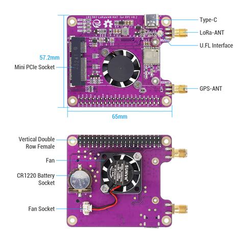 LR1302 868M 915M LoRaWAN Hat For RPI SX1302 Long Range Module Support