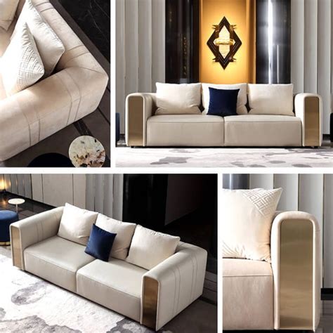 Modern Luxury Furniture Nubuck Leather Fully Upholstered Sofa Set ...