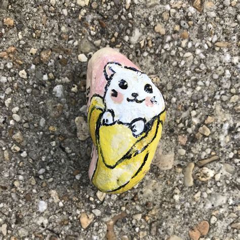 Banana Cat Rockpainting Painted Rocks Accessories Enamel Pins