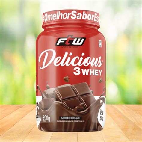 Delicious 3 Whey 900g Ftw Melhor Whey Gourmet Concentrado Isolado