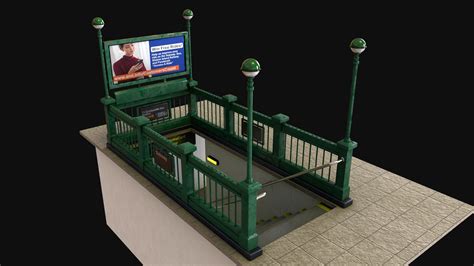 Subway Entrance Street Props Pbr 3d Model Turbosquid 2001854