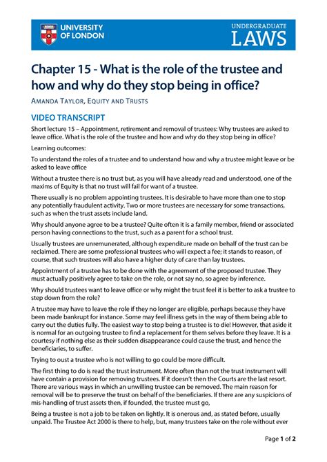 Chapter 15 Transcript-1 - Page 1 of 2 Chapter 15 - What is the role of