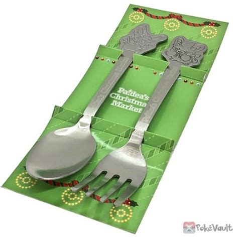 Pokemon Center 2023 Pikachu Pawmi Paldea S Christmas Market Fork Spoon Set