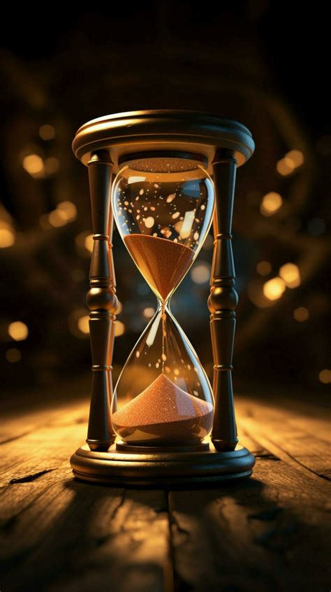 Hourglass With Glowing Sand With Copy Space Vertical Mobile Wallpaper