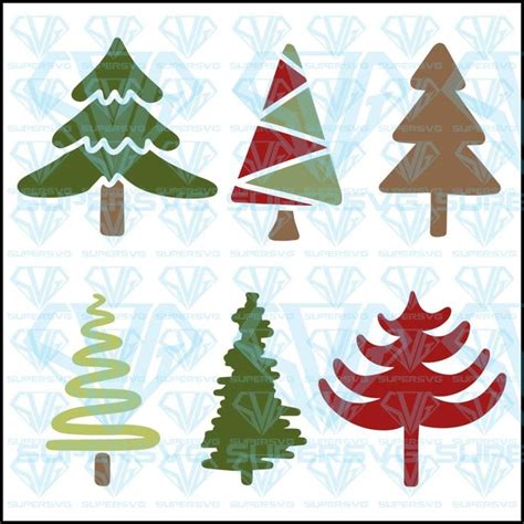 Christmas Trees Svg Files For Silhouette Files For Cricut Svg Dxf Eps