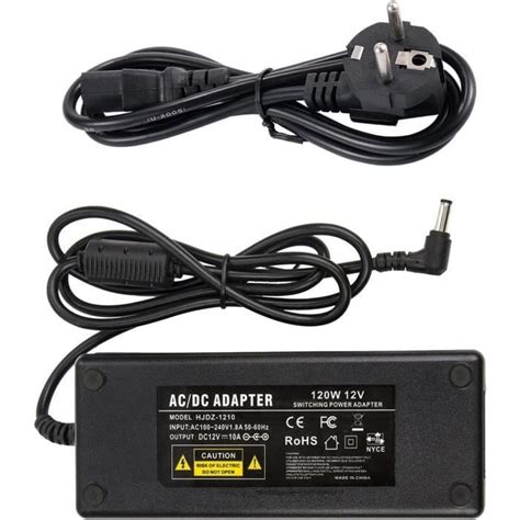 Alimentation 12v 10a Adaptateur Ac 100 240v 50 60hz Dc 12v 120w