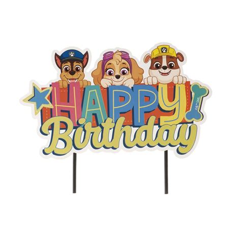 Paw Patrol Cake Topper Happy Birthday