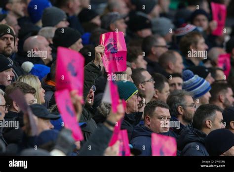 Wolverhampton Uk 30th Dec 2023 Everton Fans Hold Up Premier League