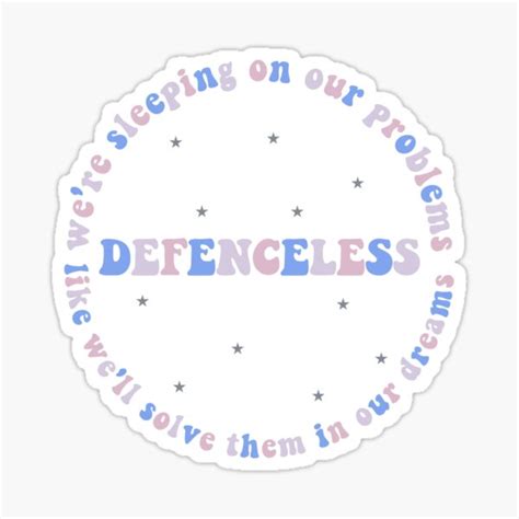 Defenceless Lyrics Louis Tomlinson Walls Sticker For Sale By