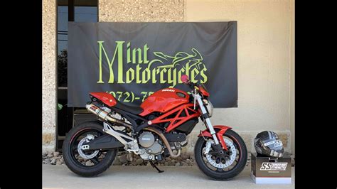 Ducati Monster With Dominator Exhaust Start Up And Walk Around