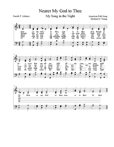 Nearer My God To Thee By Michael D Young Satb