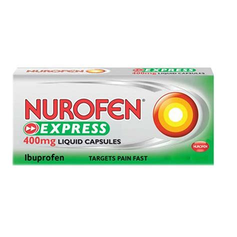 Nurofen Express Max Strength 400mg 20 Liquid Capsules PillSorted