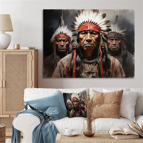 Bungalow Rose Native Art War Paint Portrait Framed On Canvas Print ...