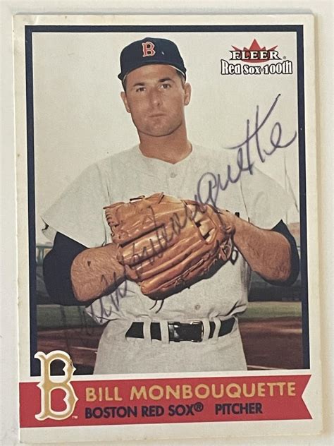 Red Sox Bill Monbouquette 2001 Fleer 20 Signed Trading Card