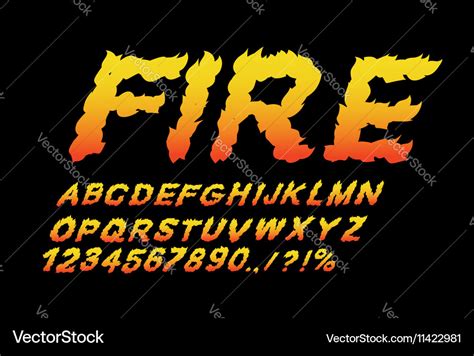 Fire Font Flame Abc Fiery Letters Burning Alphabet