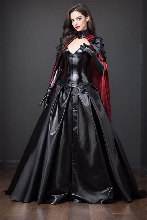 Langerie Dress Cloak Cape Satin Leather Pvc Latex ゴスロリファッション コスプレ 衣装