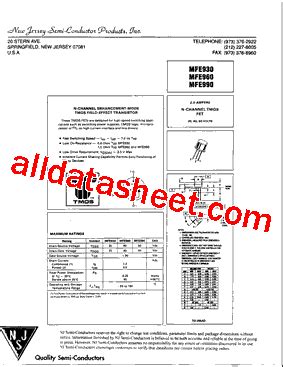 Mfe Datasheet Pdf New Jersey Semi Conductor Products Inc