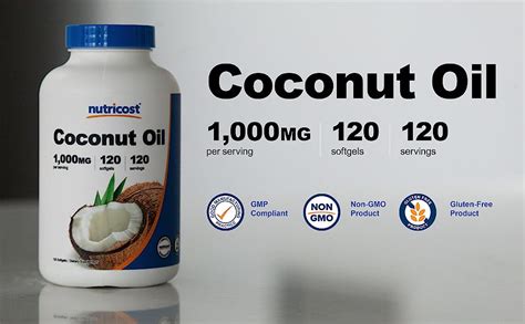 Amazon Nutricost Coconut Oil Softgels Mg Softgels