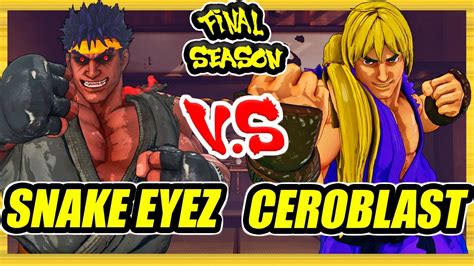 Sfv Ce Snake Eyes Kage Vs Ceroblast Ken Ranked Set Street