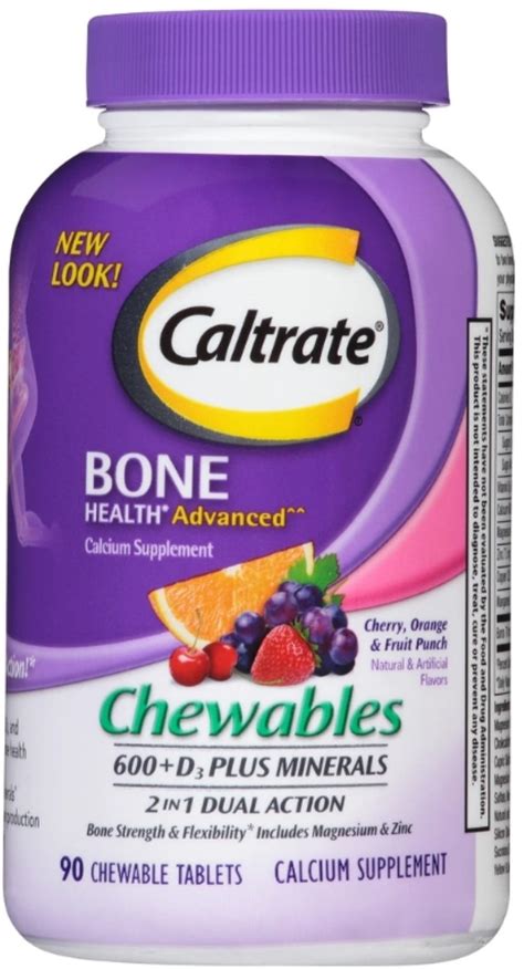 Caltrate D Plus Minerals Chewable Tablets Assorted Fruit Flavors