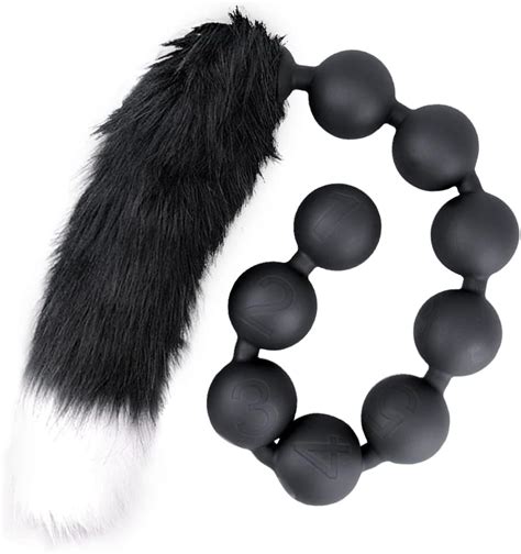 Amazon Tariss S Anal Beads With Fox Tail Butt Plug For Women G