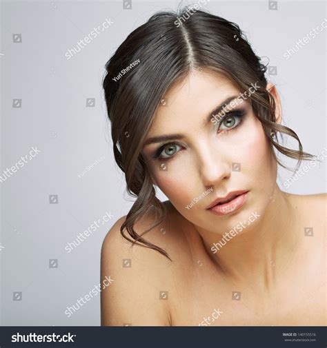 Beautiful Woman Portrait Nude Shoulders Female Stock Photo