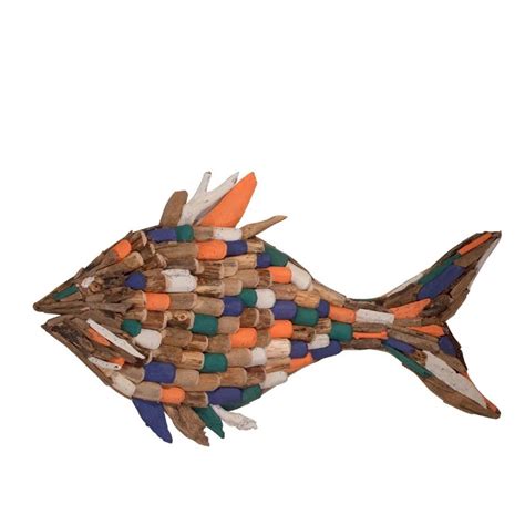 X Multicolor Driftwood Goldfish Taco Shack Coastal Wall Art