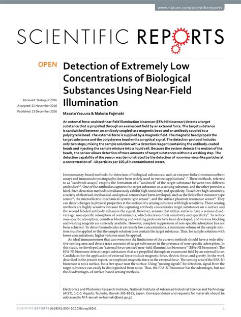 (PDF) Detection of Extremely Low Concentrations of Biological Substances Using Near-Field ...