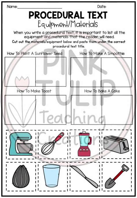 Procedural Text Writing Worksheet Pack No Prep Lesson Ideas Worksheets Library