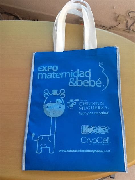 Bolsa Ecologica Sin Fuelle Azul Turqueza Y Buies Blanco Asa Blanca